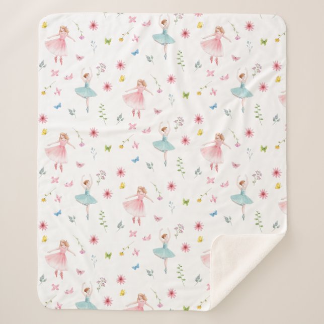 Couverture Sherpa Motif Ballerina (Devant)