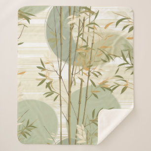 Couverture Sherpa Motif botanique de la forêt de bambou Zen (3)