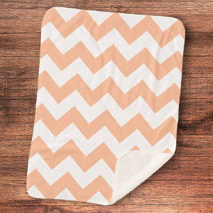 Couverture Sherpa Motif branché Pastel Peach Chevron
