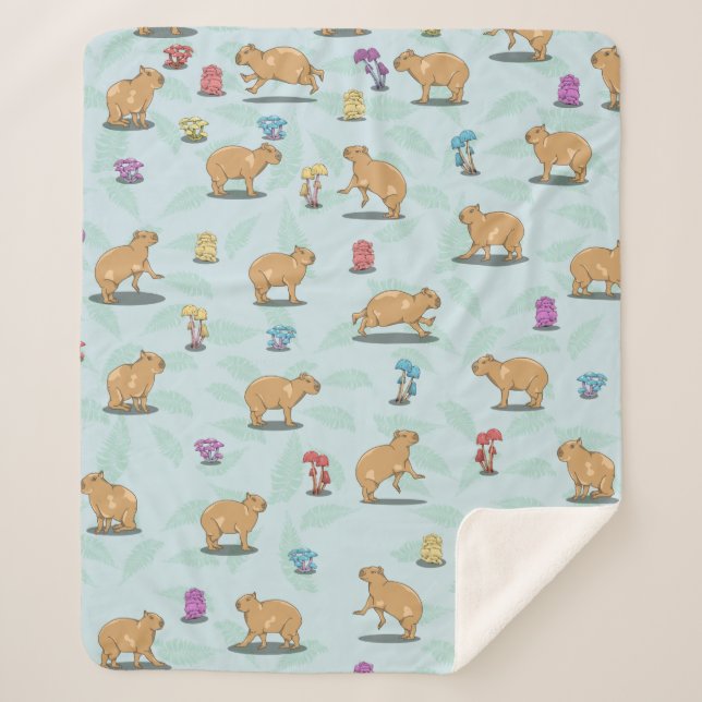 Couverture Sherpa Motif Capybara (Devant)