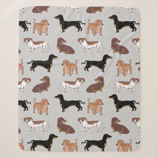 Couverture Sherpa Motif chien Dachshund (Devant)