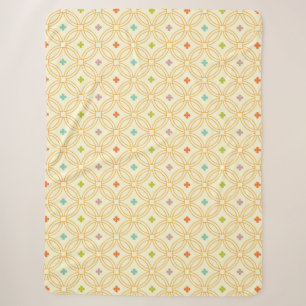 Couverture Sherpa Motif circulaire à verrouillage géométrique rétro