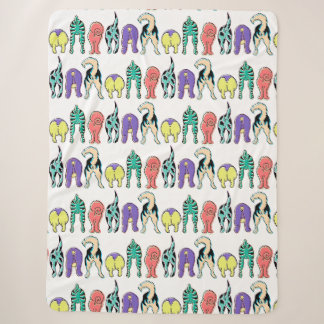 Couverture Sherpa Motif coloré des boutons de chien