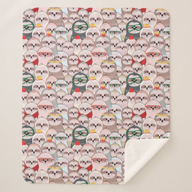 Couverture Sherpa Motif comique de paresse (Devant)