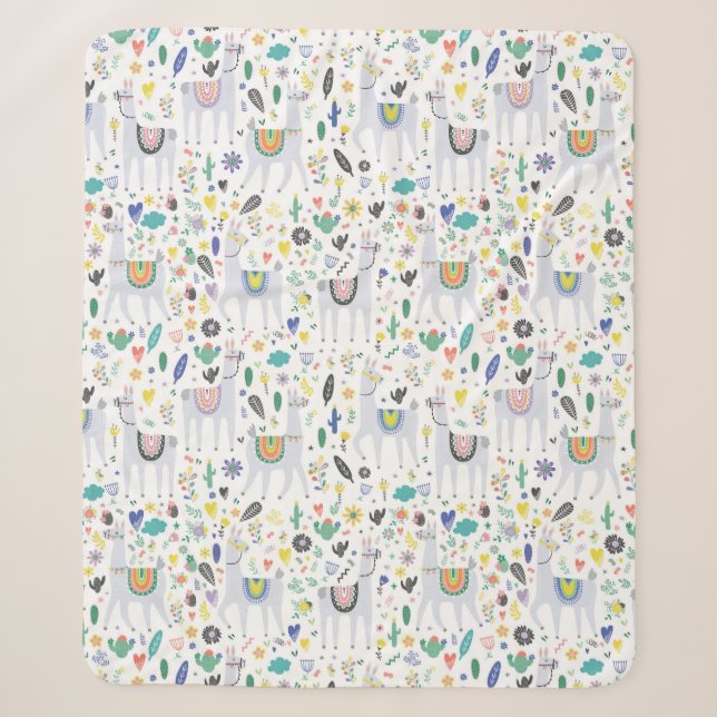 Couverture Sherpa Motif d'alpaga de griffonnage (Devant)