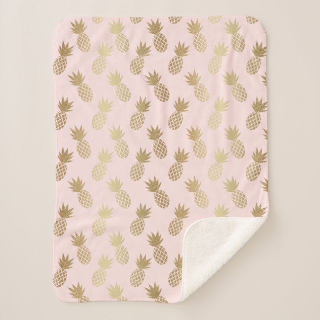 Couverture Sherpa Motif d'ananas (Devant)