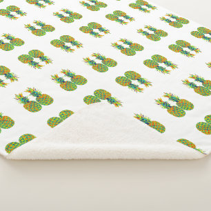 Couverture Sherpa MOTIF d'ananas à paire CUTE