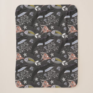 Couverture Sherpa Motif d'animaux aquatiques vie sous-marine 20