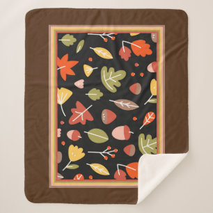 Couverture Sherpa Motif d'automne coloré