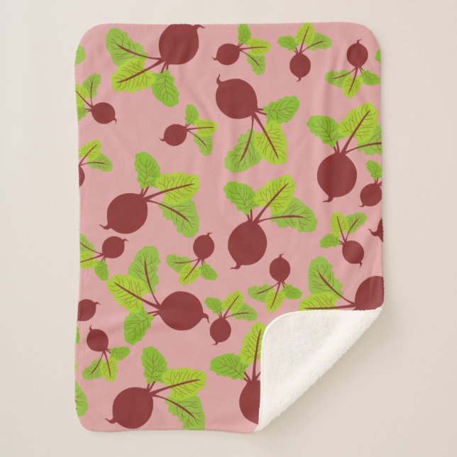 Couverture Sherpa Motif de betteraves (Devant)