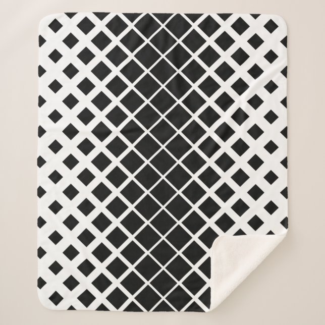 Couverture Sherpa Motif de blocs de Carré de dissolution noir modern (Devant)