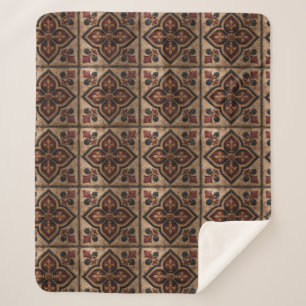 Couverture Sherpa Motif de bois sculpté gothique (3)