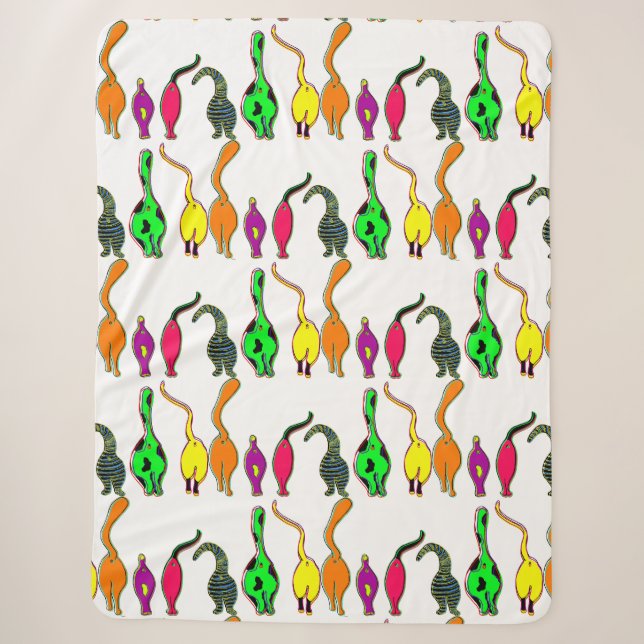 Couverture Sherpa Motif de boutons de chats colorés (Devant)