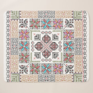Couverture Sherpa Motif de broderie Art Palestinian Tatreez