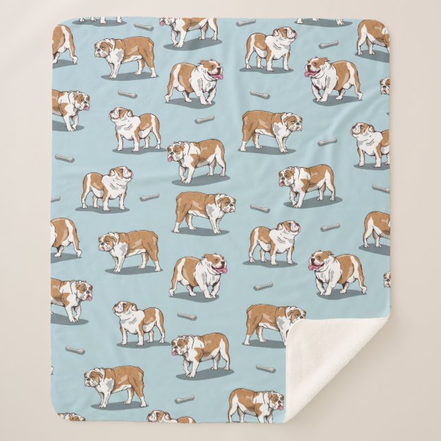 Couverture Sherpa Motif de bulldog anglais (Devant)