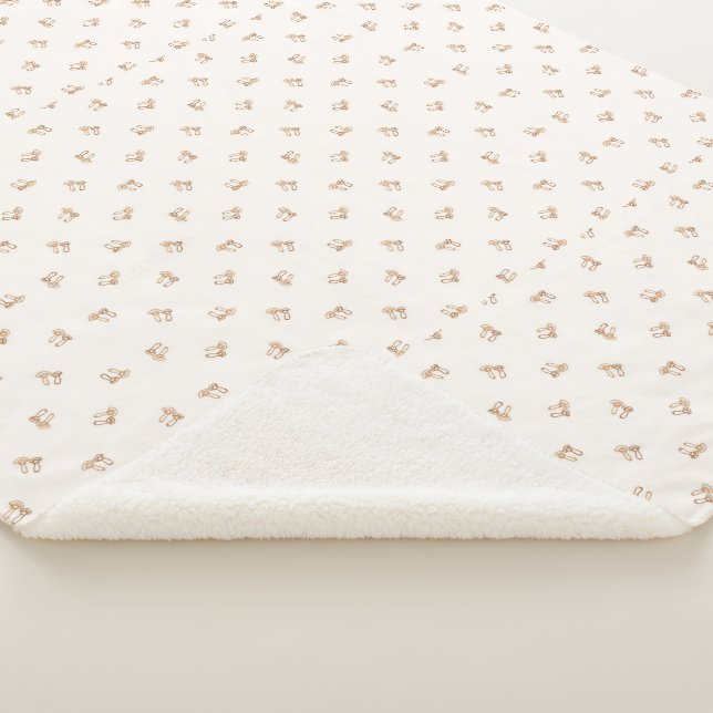 Couverture Sherpa Motif de champignons (3/4)