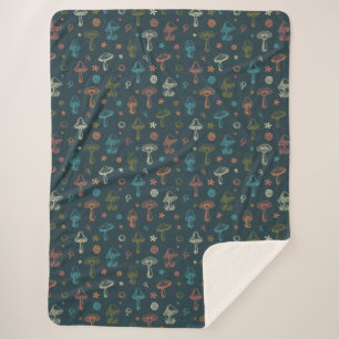 Couverture Sherpa Motif de champignons Whimsical