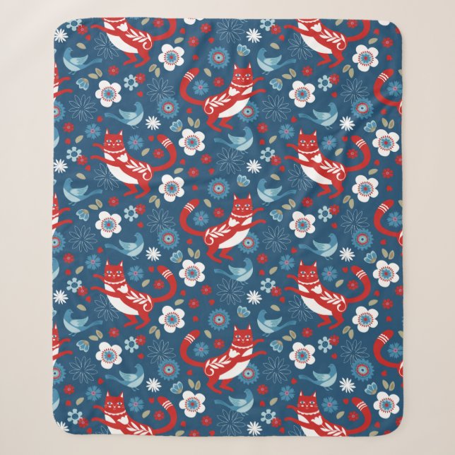 Couverture Sherpa Motif de chats mignons (Devant)