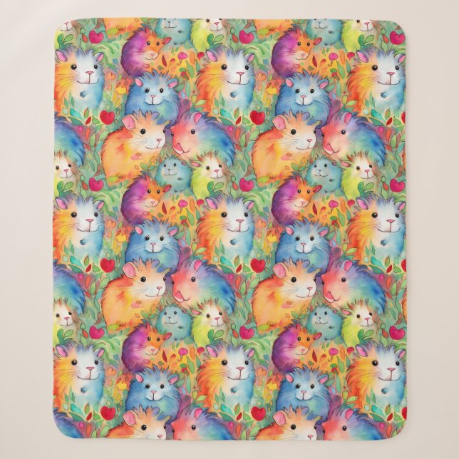 Couverture Sherpa Motif de cobayes mignons (Devant)
