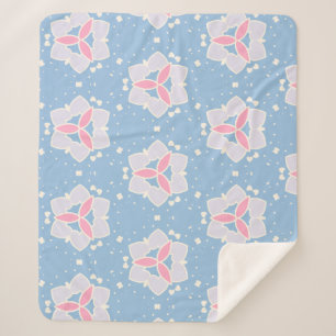 Couverture Sherpa Motif de coeur Abstrait bleu et rose
