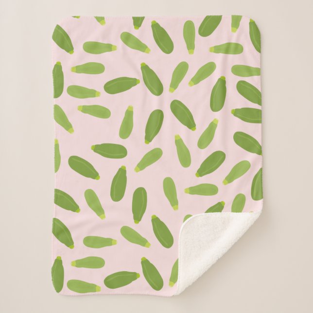 Couverture Sherpa Motif de courgette d'été Zucchini Courgette (Devant)