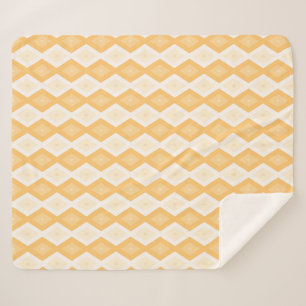Couverture Sherpa Motif de diamant jaune