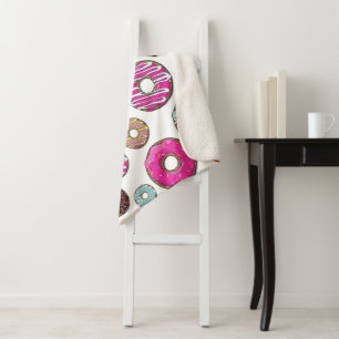 Couverture Sherpa Motif De Donuts, Donuts Colorés, Saupoudrages