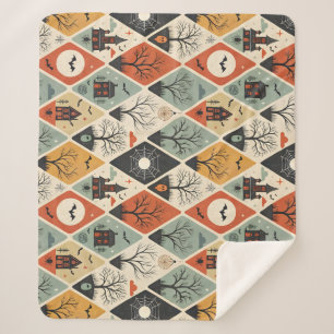 Couverture Sherpa Motif de fantôme sombre