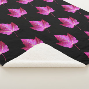 Couverture Sherpa Motif de feuille d'érable rouge d'automne sur fond
