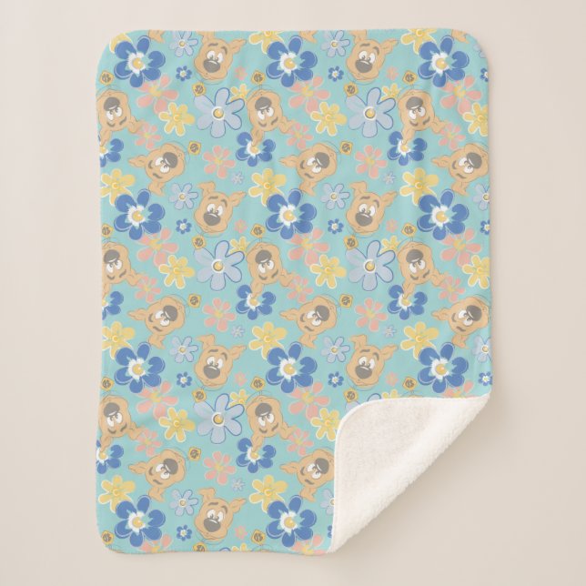 Couverture Sherpa Motif de fleurs Scooby-Doo (Devant)