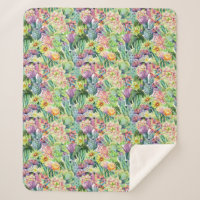 Motif de floraison exotique de cactus d'aquarelle