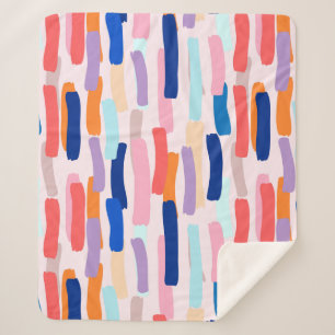 Couverture Sherpa Motif de frappe de pinceau coloré