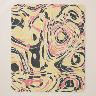 Couverture Sherpa motif de géo de ligne Abstraite, dessin topographi
