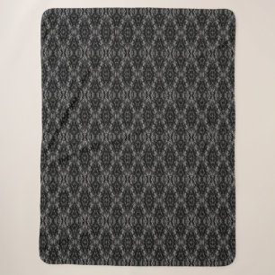 Couverture Sherpa Motif de géométrie abstraite gris noir