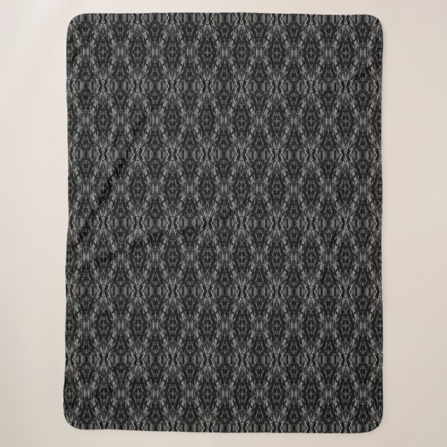 Couverture Sherpa Motif de géométrie abstraite gris noir (Devant)