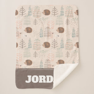 Couverture Sherpa Motif de hérisson de bois mignon