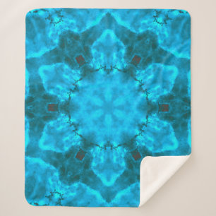 Couverture Sherpa Motif de Kaleidoscope bleu glacé glacé glacé