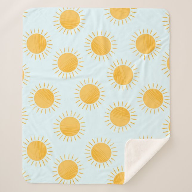 Couverture Sherpa Motif de la journée du Doodle Sunshine (Devant)