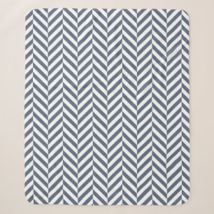 Couverture Sherpa Motif de la Marine bleu géométrique Herringbone
