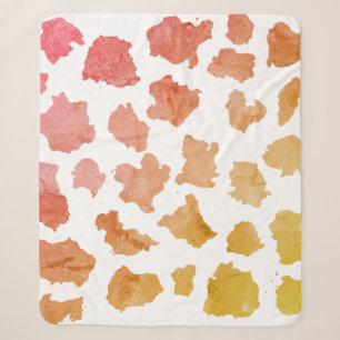 Couverture Sherpa Motif de la peau de vache aquarelle