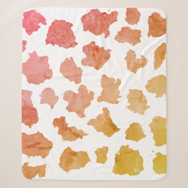 Couverture Sherpa Motif de la peau de vache aquarelle (Devant)