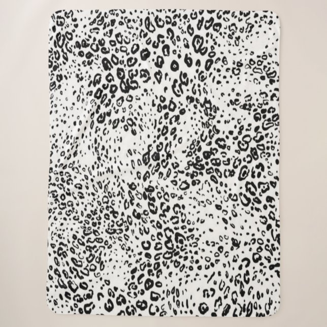 Couverture Sherpa Motif de léopard de neige (Devant)
