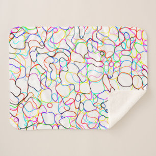 Couverture Sherpa Motif de ligne courbe multicolore Neon -COOL