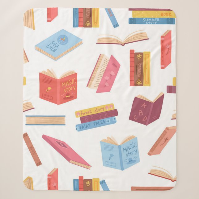 Couverture Sherpa Motif de livre (Devant)