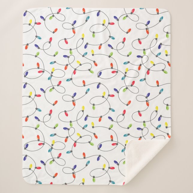 Couverture Sherpa Motif de lumières de Noël (Devant)