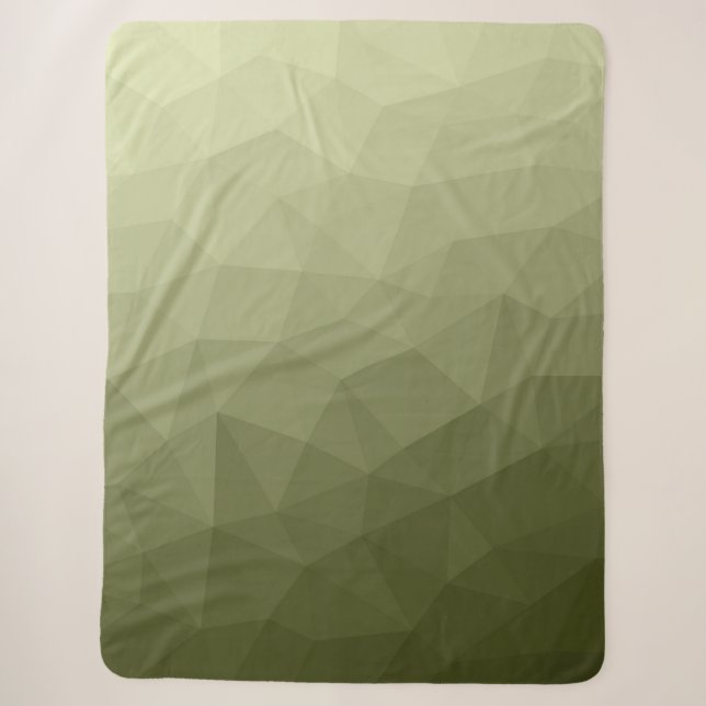Couverture Sherpa Motif de maillage géométrique dégradé vert clair d (Devant)