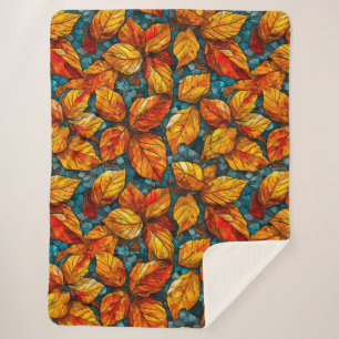 Couverture Sherpa Motif de mosaïque d'automne