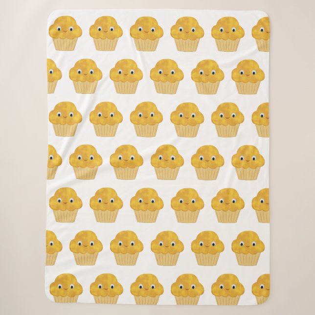 Couverture Sherpa Motif de Muffin de Maïs Carton mignon (Devant)
