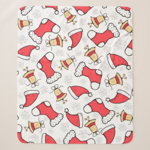 Couverture Sherpa Motif de Noël sans couture, design festif.