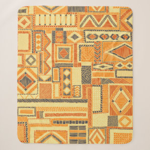 Couverture Sherpa Motif de patchwork sans soudure brodé. Bohème o